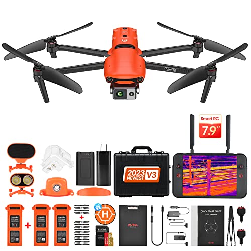 [Version 3] Autel Robotics EVO II Dual 640T Enterprise V3, 640*512@30 fps Thermal Imagingï¼0.8" RYYB CMOS 8K Sensor, 10+ Temperature Measurement Modes, F-ree Thermal Analysis Tool, 15KM HD Video Transmission, 42Mins Flight Time, 360Â° Obstacle Avoidance, EV