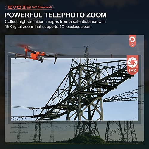 [Version 3] Autel Robotics EVO II Dual 640T Enterprise V3, 640*512@30 fps Thermal Imagingï¼0.8" RYYB CMOS 8K Sensor, 10+ Temperature Measurement Modes, F-ree Thermal Analysis Tool, 15KM HD Video Transmission, 42Mins Flight Time, 360Â° Obstacle Avoidance, EV