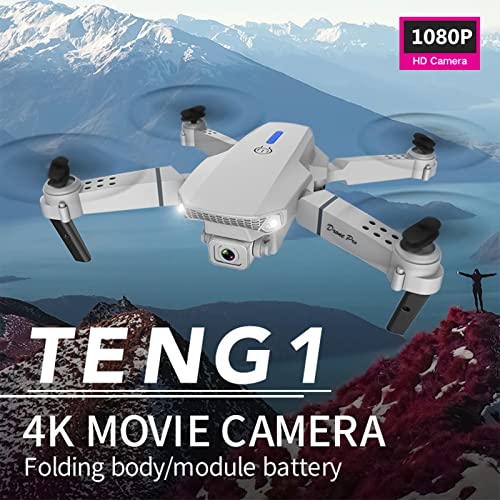BMFHJEQ Drone with 1080P Dual HD Camera, Upgradded RC Quadcopter, WiFi FPV RC Drone for Beginners, Live Video HD RC Aircraft, Intelligent Obstacle Avoidance, Control Toy for Boy Girl Gift (White) by Drone with 1080P Dual HD Camera