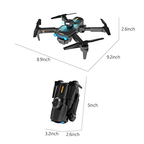 Mini Drone with Camera for Adults Kids - 1080P HD FPV Camera Drones with Carrying Case, Foldable Drone Remote Control Toys Gifts RC Quadcopter for Boys Girls, One Key Take Off/Land (Black) from Rvkxad