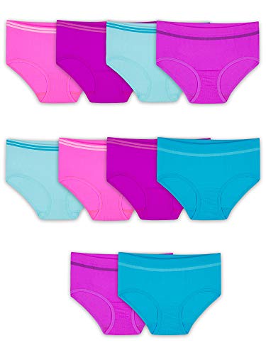 Fruit of the Loom Girl's Seamless Underwear Multipack, Brief-10 Pack-Assorted, 14-16 by Fruit Of The Loom