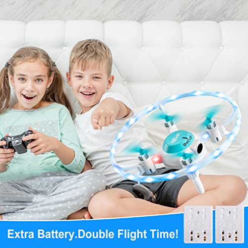 4DRC 4DV5 Mini Drone for Kids,Remote Control Drone for Beginners, LED Hobby RC Quadcopter with Blue&Green Light,360 Flips, Altitude Hold,Headless Mode,Easy to fly Kids Gifts Toys for Boys and Girls from 4DRC