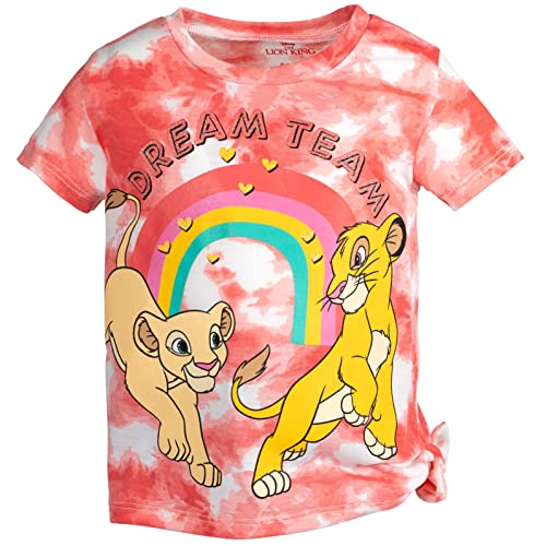 Disney Lion King Simba Toddler Girls Graphic T-Shirt and Leggings Outfit Set Tie Dye Pink / Blue 5T by 