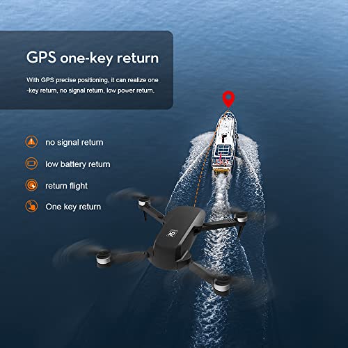 GPS Drones with 4K HD Camera for Adults Kids Beginners,50 Minutes Long Flight Time,GPS 5G WiFi FPV Quadcopter with Brushless Motor,Optical Flow Positioning,Auto Return Home,Follow Me,Include 2 Batteries by Dynoson