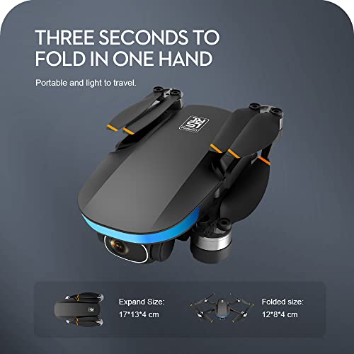 GPS Drones with 4K HD Camera for Adults Kids Beginners,50 Minutes Long Flight Time,GPS 5G WiFi FPV Quadcopter with Brushless Motor,Optical Flow Positioning,Auto Return Home,Follow Me,Include 2 Batteries by Dynoson