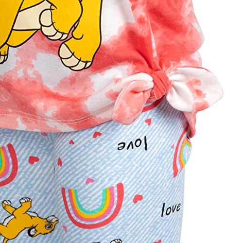 Disney Lion King Simba Toddler Girls Graphic T-Shirt and Leggings Outfit Set Tie Dye Pink / Blue 5T by 