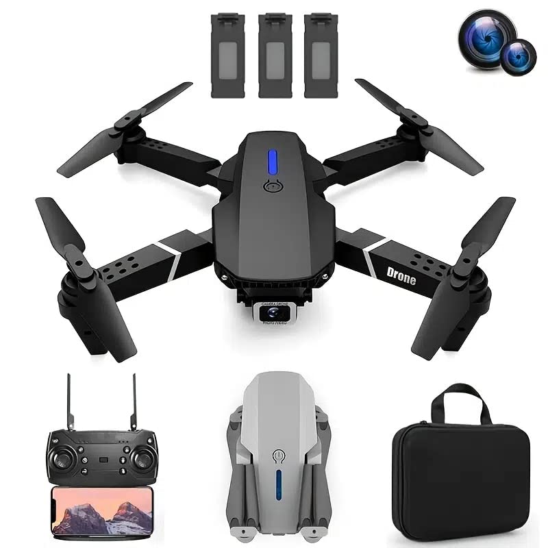 E88 RC Drone WIFI FPV Drone With 4K HD Dual Camera Height Hold RC Foldable Quadcopter Helicopter Dron Gift Toys With 3 Battery from Generic