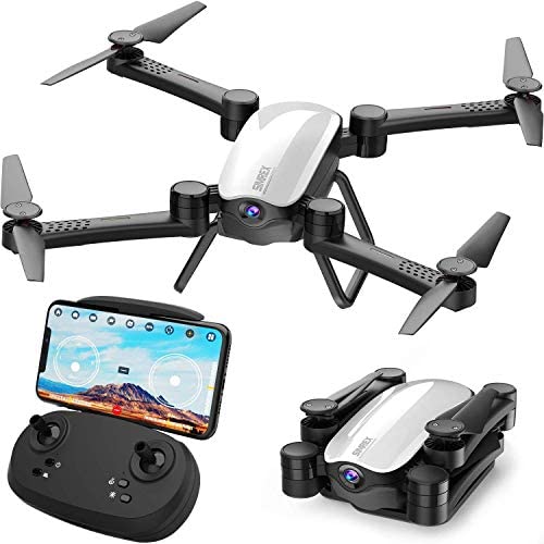 SIMREX X900 Drone Optical Flow Positioning RC Quadcopter with 1080P HD Camera, Altitude Hold Headless Mode, Foldable FPV Drones WiFi Live Video 3D Flips 6axis RTF Easy Fly Steady for Learning Matte White by SIMREX