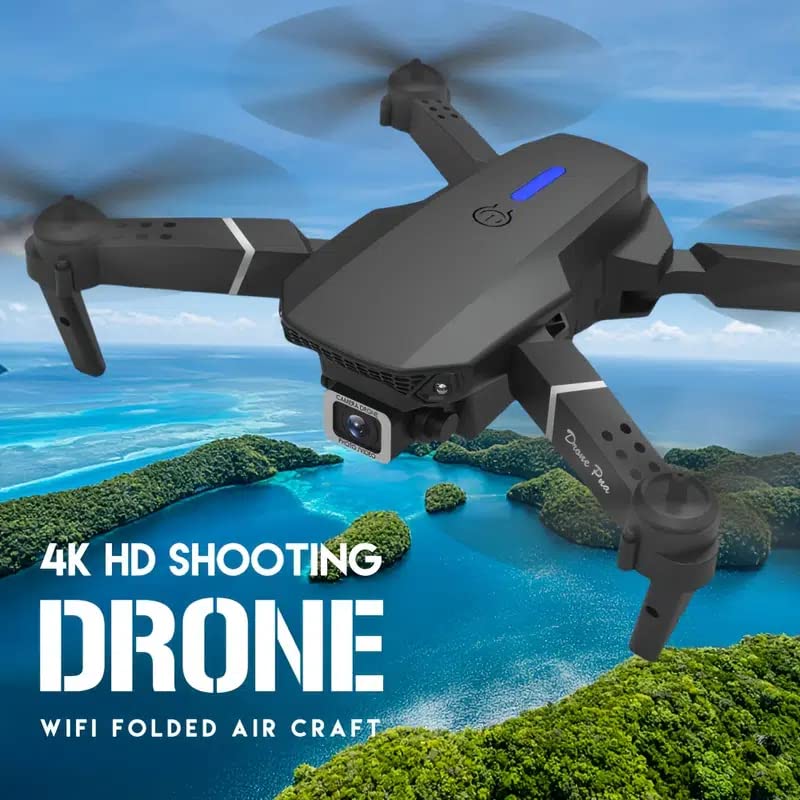 E88 RC Drone WIFI FPV Drone With 4K HD Dual Camera Height Hold RC Foldable Quadcopter Helicopter Dron Gift Toys With 3 Battery from Generic