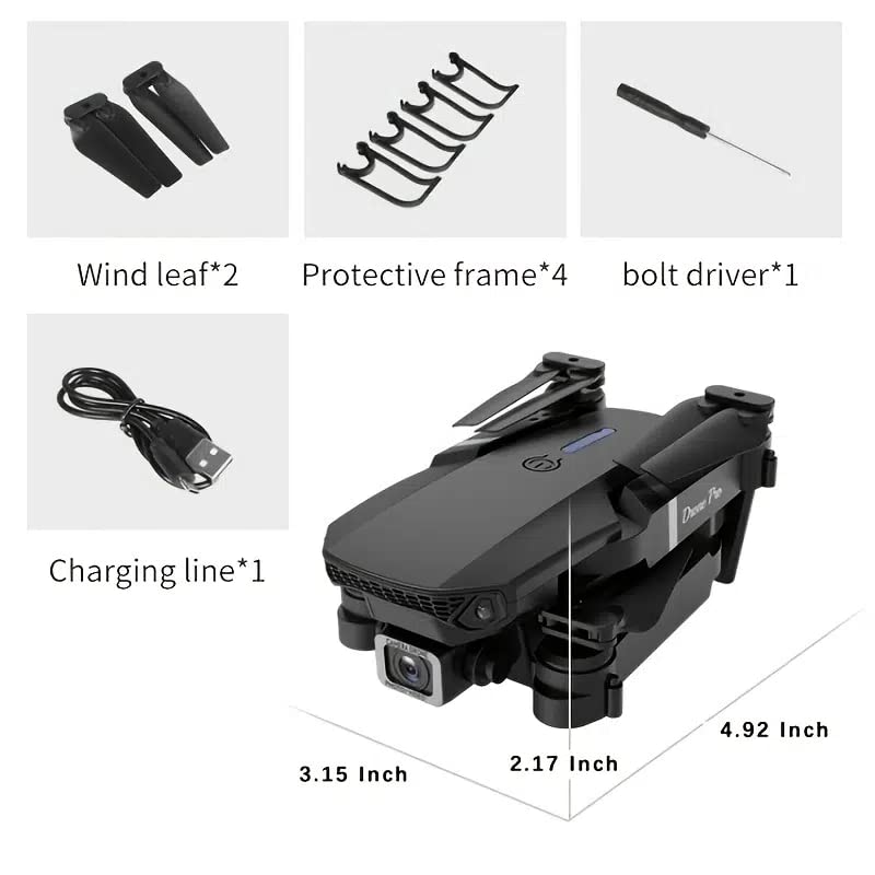 E88 RC Drone WIFI FPV Drone With 4K HD Dual Camera Height Hold RC Foldable Quadcopter Helicopter Dron Gift Toys With 3 Battery from Generic