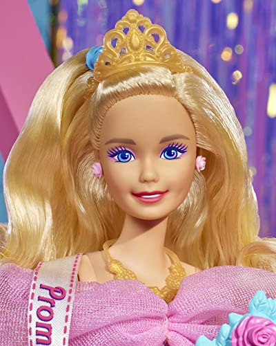 Barbie Doll, Curly Blonde Hair, 80s-Inspired Prom Night, Barbie Rewind Series, Prom Queen, Nostalgic Collectibles and Gifts by Mattel