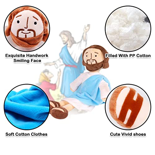 13inch Jesus Plush Toy My Friend Jesus Stuffed Doll Christ Religious Jesus Toys Jesus Doll Savior Plush Christian Classic Religious Savior Jesus Stuffed Plush Doll Toys (Blue) by LMTGLDT