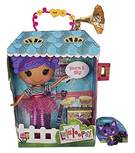 Lalaloopsy Doll- Storm E. Sky and Cool Cat, 13" Rocker Musician Doll with Purple Hair, Pink/Black Outfit & Accessories, Reusable House Playset- Gifts for Kids, Toys for Girls Ages 3 4 5+ to 103 Years from MGA Entertainment
