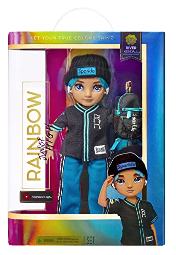 Rainbow High Jr High Series 2 River Kendall- 9" Teal Posable Fashion Doll with Designer Accessories and Open/Close Backpack. Great Toy Gift for Kids Ages 6-12 Years Old & Collectors by MGA Entertainment