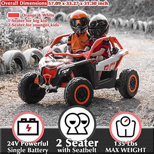 24V Ride On Toys Licensed CAN-AM Kids UTV 2 Seater Ride On Car with Remote Control 4x200W 4WD Electric Vehicle, EVA Tires Wheels, Manual/Remote Switch, Bluetooth, Blue by sopbost