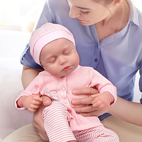 JIZHI Lifelike Reborn Baby Dolls - 18 inch Soft Body Realistic-Newborn Baby Dolls American Sleeping Girl Dolls with Clothes and Toy Accessories Gift for Kids Age 3+ from JIZHI