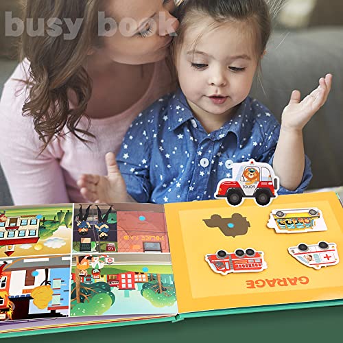 AMINY Toddler Toys Montessori Quiet Book Busy Board, Toddler Travel Toys, Sensory Toddler Activities, Montessori Educational Toys for 2 3 4 Year Old Boys Girls Gift - 4 Themes by Aminy