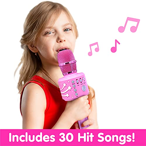 Move2Play Bluetooth & 30 Famous Songs Kids Karaoke Microphone, Gift for Girls Age 4 5 6 7 8 Years Olds by Move2Play