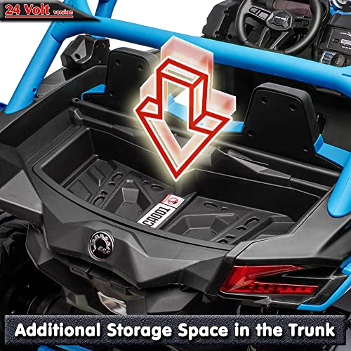 24V Ride On Toys Licensed CAN-AM Kids UTV 2 Seater Ride On Car with Remote Control 4x200W 4WD Electric Vehicle, EVA Tires Wheels, Manual/Remote Switch, Bluetooth, Blue by sopbost