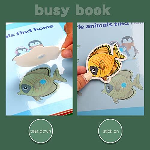 AMINY Toddler Toys Montessori Quiet Book Busy Board, Toddler Travel Toys, Sensory Toddler Activities, Montessori Educational Toys for 2 3 4 Year Old Boys Girls Gift - 4 Themes by Aminy