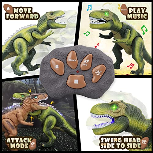 STEAM Life Remote Control Dinosaur Toys for Kids 3 4 5 6 7+ Light Up & Realistic Roaring Sound - T rex Dinosaur Toys - Electronic Walking Dinosaur Toys - Dinosaur Robot Toy for Kids Boys Girls (Green) by STEAM Life