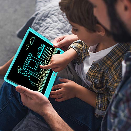FLUESTON LCD Writing Tablet 15 Inches Colorful Screen Drawing Pad, Doodle and Scribbler Boards for Kids, Electronic Educational Learning Toys for 3-12 Year Old Boys from FLUESTON