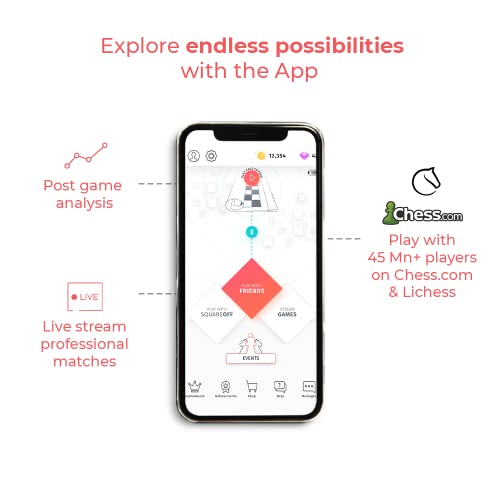 Square Off Pro Portable Roll Up Chess Board Set | AI Adaptive Electronic Chess Set Game and App with Computer Chess Board & Weighted Tournament Size Chess Pieces | Unique Chess Sets for Adults & Kids from Square Off