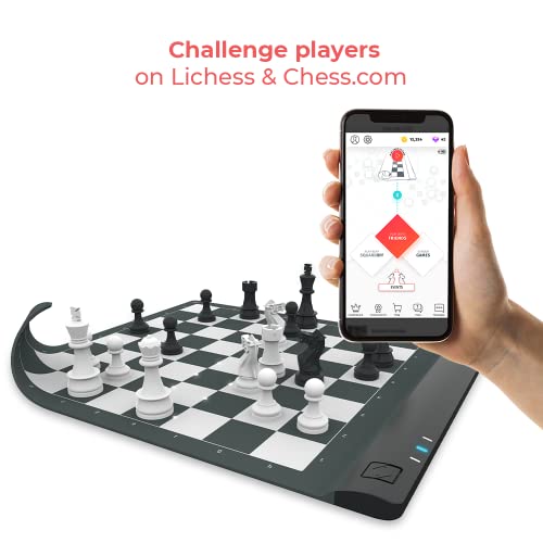 Square Off Pro Portable Roll Up Chess Board Set | AI Adaptive Electronic Chess Set Game and App with Computer Chess Board & Weighted Tournament Size Chess Pieces | Unique Chess Sets for Adults & Kids from Square Off