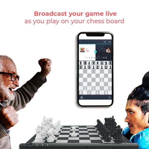 Square Off Pro Portable Roll Up Chess Board Set | AI Adaptive Electronic Chess Set Game and App with Computer Chess Board & Weighted Tournament Size Chess Pieces | Unique Chess Sets for Adults & Kids from Square Off