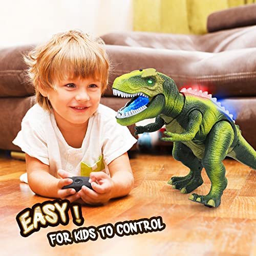 STEAM Life Remote Control Dinosaur Toys for Kids 3 4 5 6 7+ Light Up & Realistic Roaring Sound - T rex Dinosaur Toys - Electronic Walking Dinosaur Toys - Dinosaur Robot Toy for Kids Boys Girls (Green) by STEAM Life