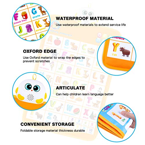 Electronic Interactive Alphabet Wall Chart, Talking ABC & 123s & Music Poster, Educational Toy for Toddlers Kids Learning Toys for 1 2 3 4 5 Year Old Girls Boys Birthday Gifts at Daycare,Preschool from Hony