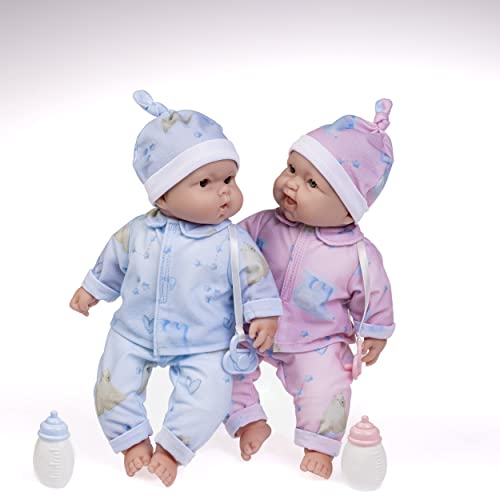 Twins 13" Realistic Soft Body Baby Dolls | JC Toys - Berenguer Boutique | Twins Gift Set with Removable Outfits and Accessories | Pink and Blue | Caucasian | Ages 2+ by JC Toys Group, Inc.