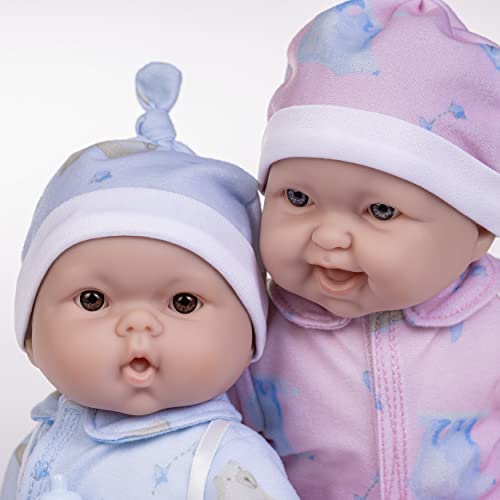 Twins 13" Realistic Soft Body Baby Dolls | JC Toys - Berenguer Boutique | Twins Gift Set with Removable Outfits and Accessories | Pink and Blue | Caucasian | Ages 2+ by JC Toys Group, Inc.