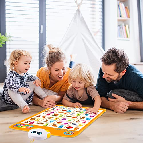Electronic Interactive Alphabet Wall Chart, Talking ABC & 123s & Music Poster, Educational Toy for Toddlers Kids Learning Toys for 1 2 3 4 5 Year Old Girls Boys Birthday Gifts at Daycare,Preschool from Hony