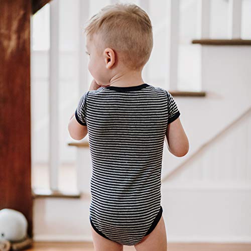 Burt's Bees Baby baby boys Bodysuits, 5-pack Short & Long Sleeve One-pieces, 100% Organic Cotton infant and toddler rompers, Blueberry Prints, 0-3 Months US by Burt's Bees Children's Apparel