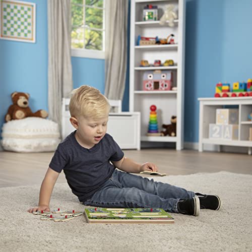 Melissa & Doug Zoo Animals Sound Puzzle - Wooden Peg Puzzle With Sound Effects (8 pcs) by Melissa & Doug