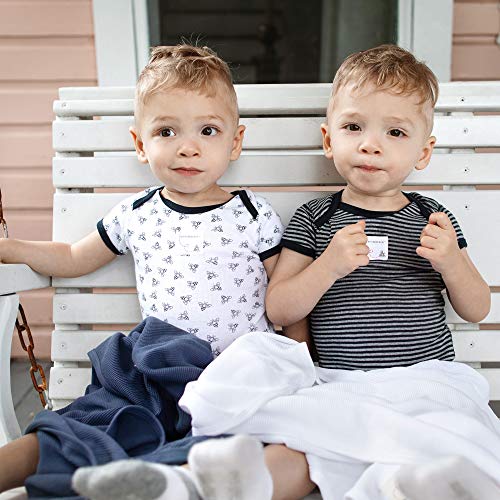 Burt's Bees Baby baby boys Bodysuits, 5-pack Short & Long Sleeve One-pieces, 100% Organic Cotton infant and toddler rompers, Blueberry Prints, 0-3 Months US by Burt's Bees Children's Apparel