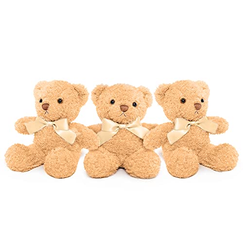 Toys Studio 3-Pack Teddy Bear - 3 Colors Cute Stuffed Animals with Bow Ties Plush Toys, 10 Inch by MaoGoLan