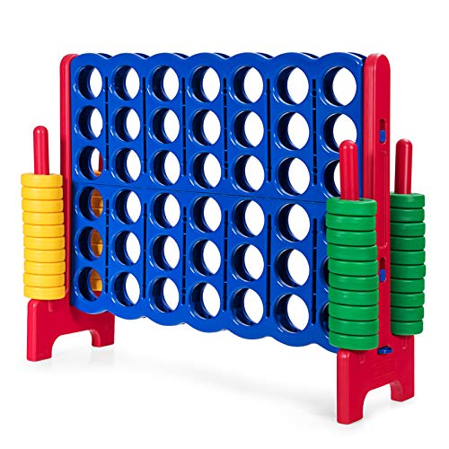 ARLIME Giant 4 in a Row Connect Game, 47'' Jumbo 4-to-Score Toy Set W/ Quick-Release Lever, Build-in Ring, Jumbo Sized for Kids & Adults, Oversized Floor Activity for Indoor & Outdoor Play by OverTHR