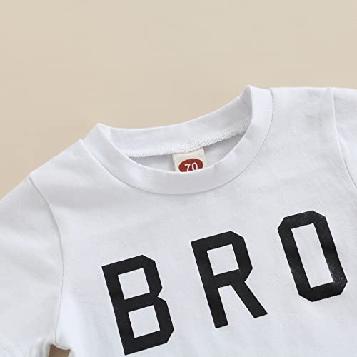 Newborn Baby Boy Clothes Summer Short Sleeve T-shirt Tops Solid Color Shorts 3 6 9 12 18 Months Boy Casual Outfits (Bro White, 18-24 Months) from Mandizy