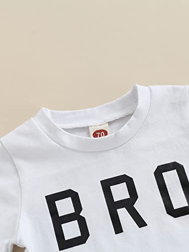 Baby Boys Clothes Sets Short Sleeve Letter Printed T-Shirt Tops + Solid Color Short Pants (White, 3-6 Months) by VISGOGO