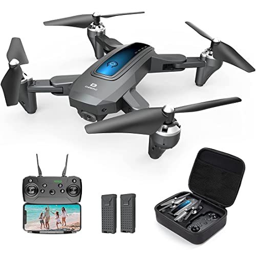 DEERC Drone with Camera 1080P HD FPV Live Video 2 Batteries and Carrying Case, RC Quadcopter Helicopter for Kids and Adults, Gravity Control, Altitude Hold, Headless Mode, Waypoints Functions by DEERC