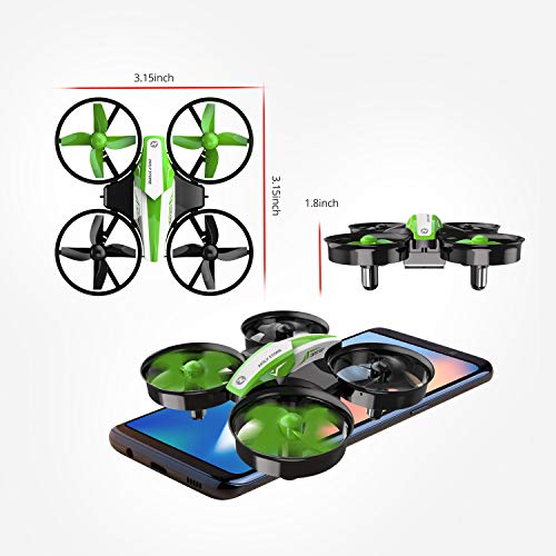 Holy Stone Kid Toys Mini RC Drone for Beginners Adults, Indoor Outdoor Quadcopter Plane for Boys Girls with Auto Hover, 3D Flip, 3 Batteries & Headless Mode, Xmas Toddler Gift, Green from Holy Stone