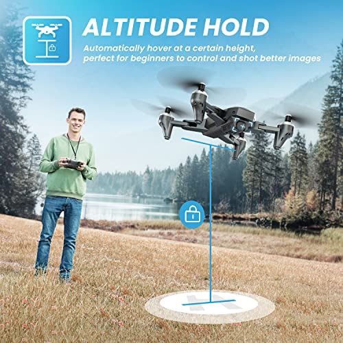 DEERC Drone with Camera 1080P HD FPV Live Video 2 Batteries and Carrying Case, RC Quadcopter Helicopter for Kids and Adults, Gravity Control, Altitude Hold, Headless Mode, Waypoints Functions by DEERC