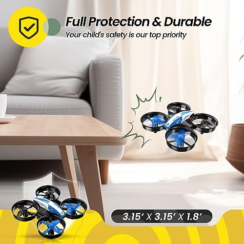 Holy Stone Mini Drone for Kids and Beginners RC Nano Quadcopter Indoor Small Helicopter Plane with Auto Hovering, 3D Flip, Headless Mode and 3 Batteries, Great Gift Toy for Boys and Girls, Blue from Holy Stone