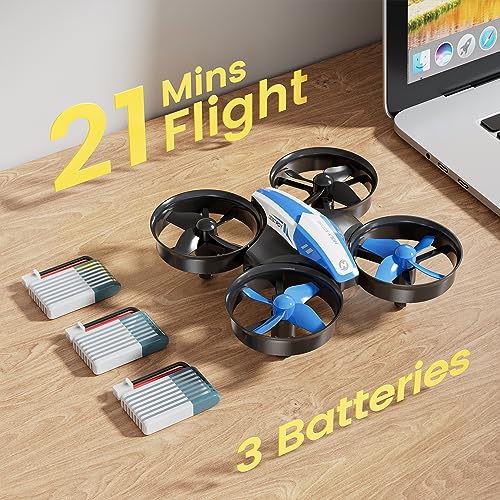 Holy Stone Mini Drone for Kids and Beginners RC Nano Quadcopter Indoor Small Helicopter Plane with Auto Hovering, 3D Flip, Headless Mode and 3 Batteries, Great Gift Toy for Boys and Girls, Blue from Holy Stone