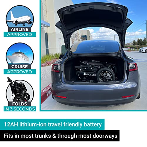 2021 New Folding Ultra Lightweight Electric Power Wheelchair, Silla de Ruedas Electrica, Airline Approved and Air Travel Allowed, Heavy Duty, Mobility Motorized, Portable Power (19.5" Seat Width) by SHENZHEN CHITADO TECHNOLOGY CO LTD