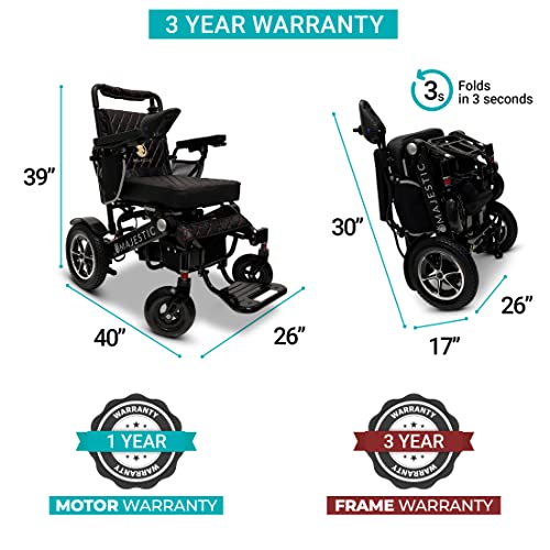 2021 New Folding Ultra Lightweight Electric Power Wheelchair, Silla de Ruedas Electrica, Airline Approved and Air Travel Allowed, Heavy Duty, Mobility Motorized, Portable Power (19.5" Seat Width) by SHENZHEN CHITADO TECHNOLOGY CO LTD