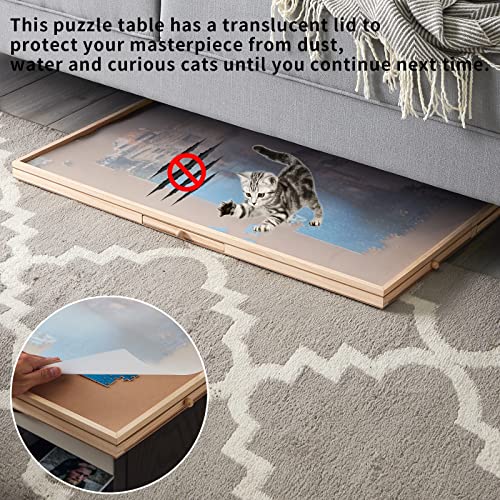 popskarry 2000 Pieces of Jigsaw Puzzle Board with 6 Drawers & Covers, Portable Jigsaw Puzzle Table, 40'' X 28", Puzzle Accessories Puzzle Storageï¼Suitable for Adults and Children from popskarry