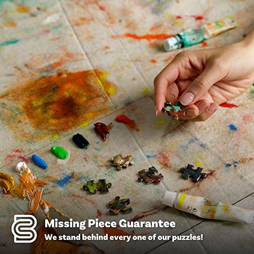 BetterCo. Fox Fire Puzzle by Iris Scott - Contemporary Modern Finger Paint Design - 1000 Pieces Jigsaw Puzzle for Adults by BetterCo.